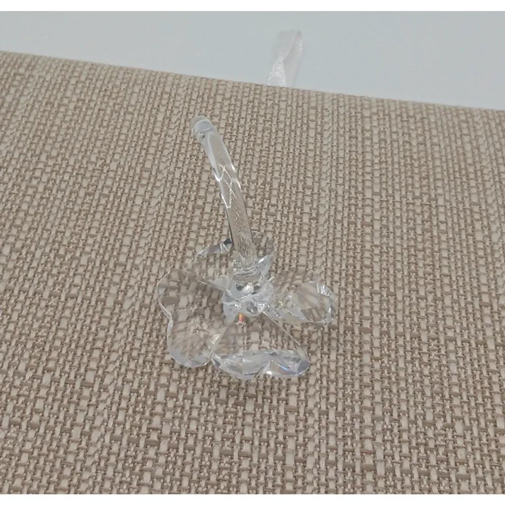 Swarovski Silver Crystal Four Leaf Clover Figurine Faceted Glass Collectible